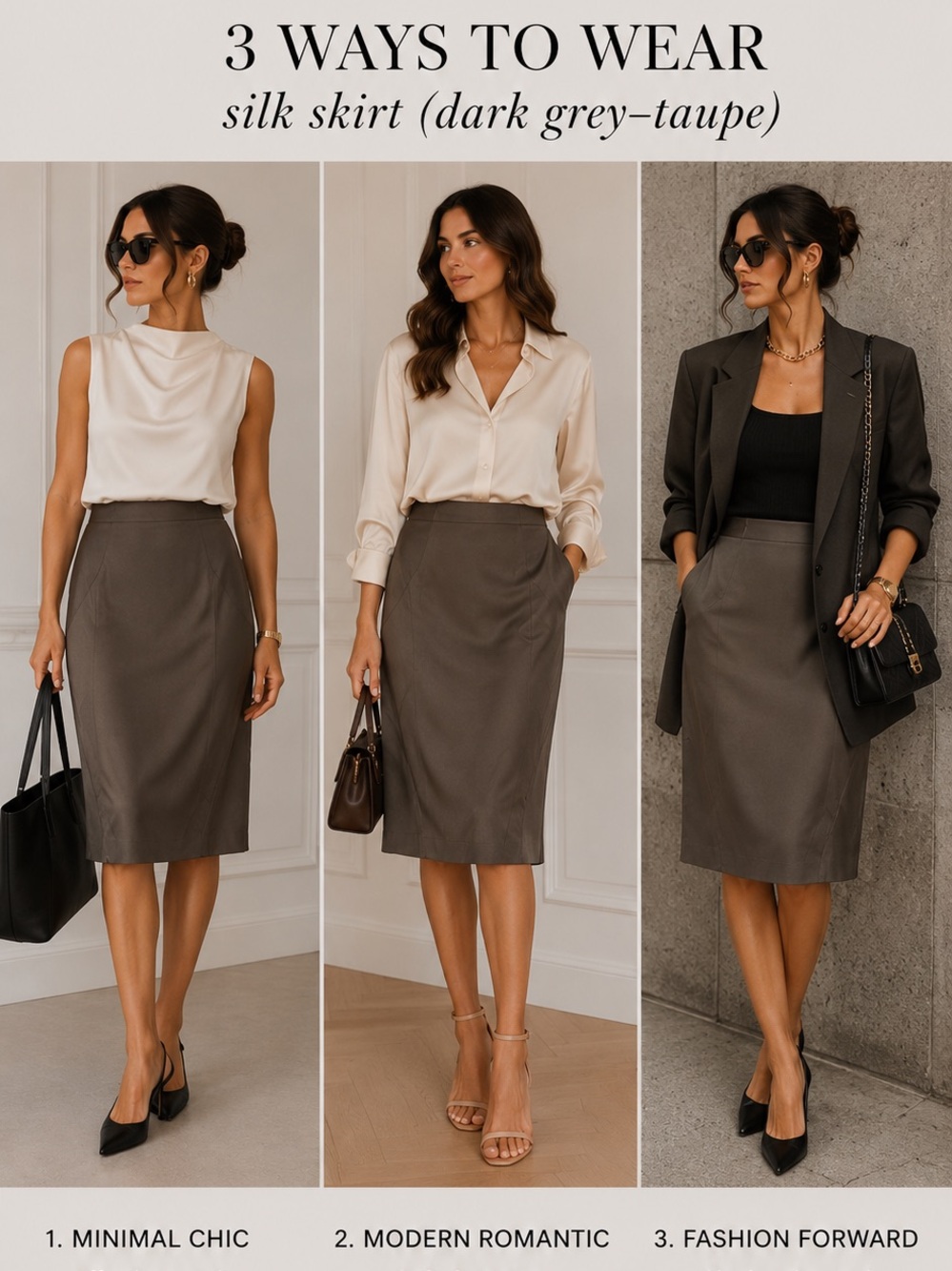 Ann Taylor Taupe Pencil Skirt
